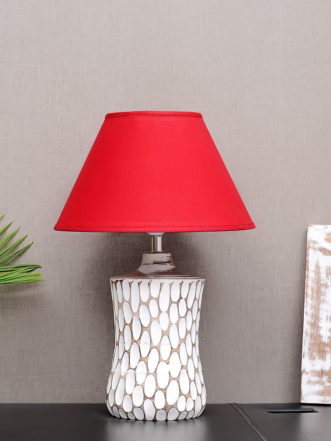 THE LIGHT STORE White Solid Frustum Table Lamp Price in India