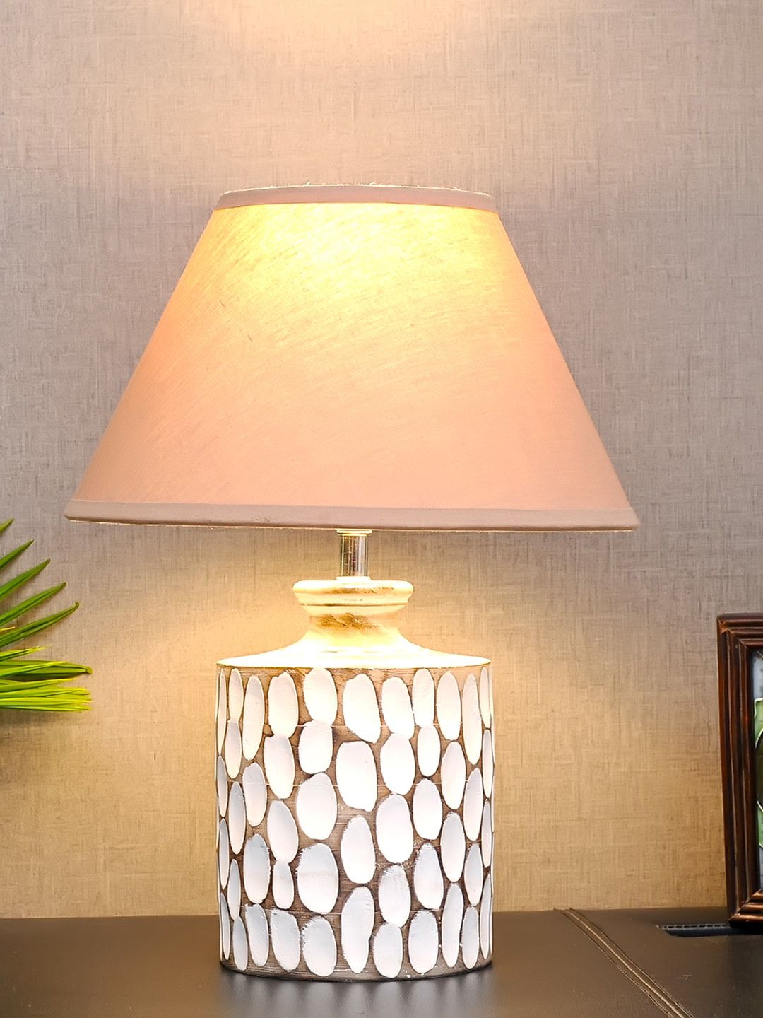 THE LIGHT STORE White Solid Frustum Table Lamp Price in India