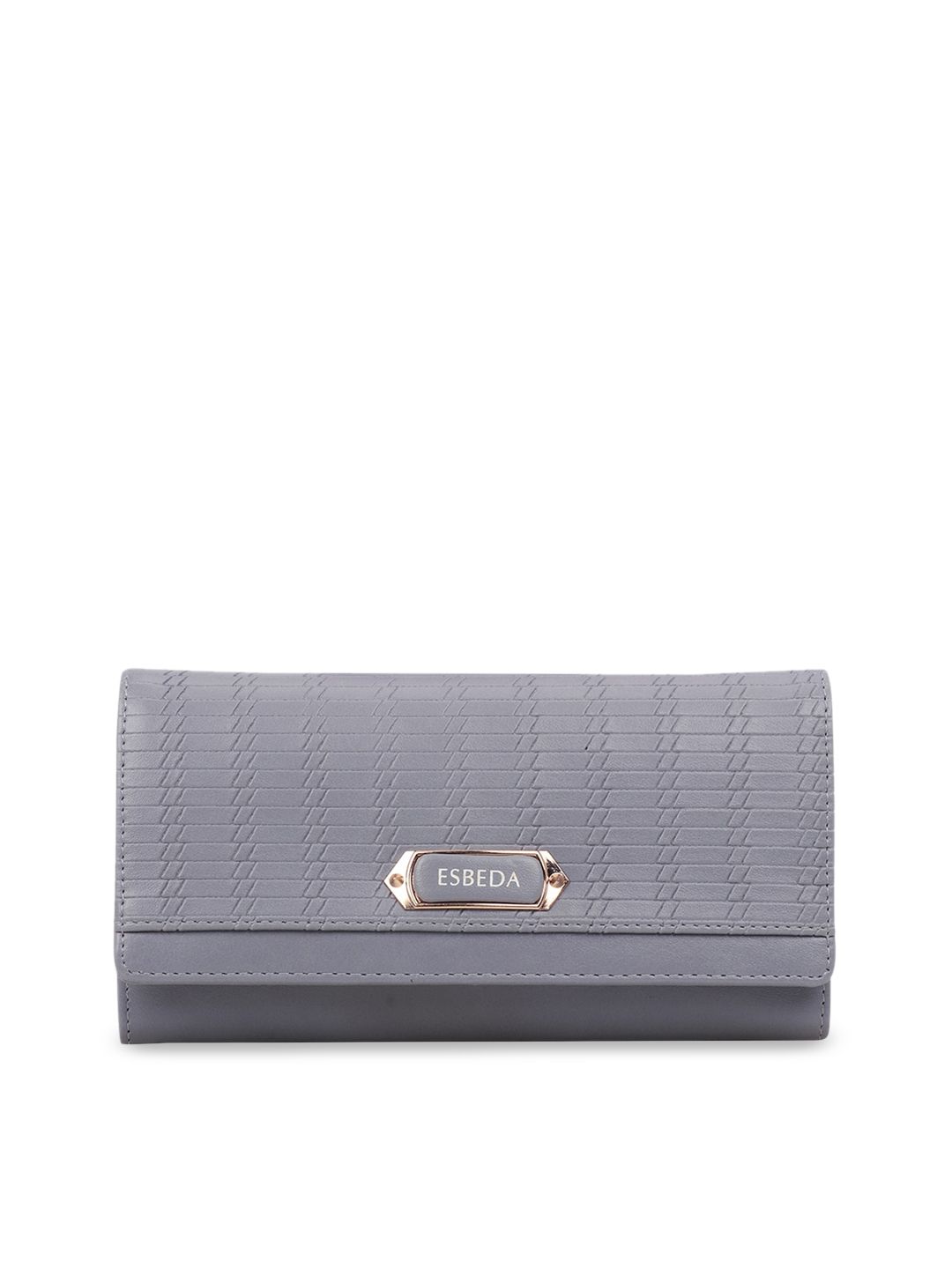 ESBEDA Women Grey Textured Envelope Wallet Price in India