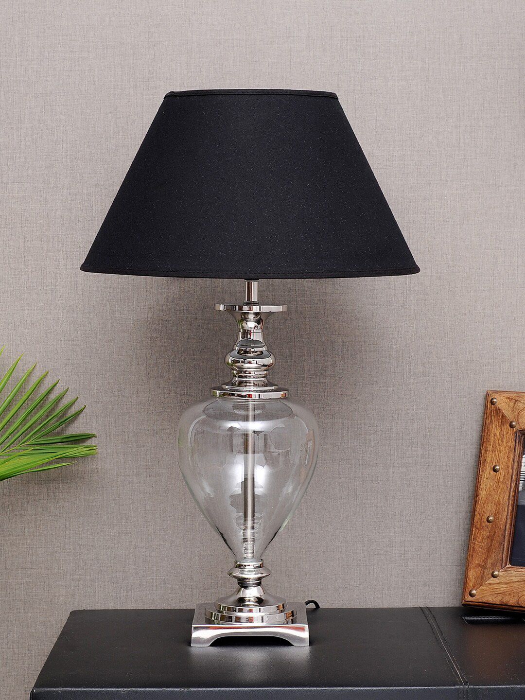 THE LIGHT STORE Steel-Toned Self Design Bedside Standard Table Lamp Price in India
