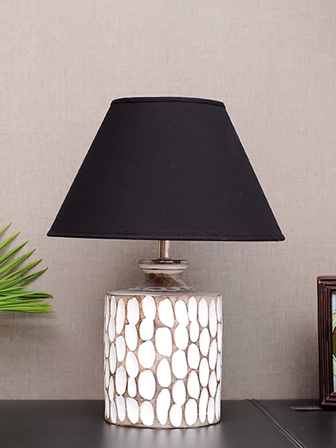 THE LIGHT STORE White Self-Design Frustum Table Lamp Price in India