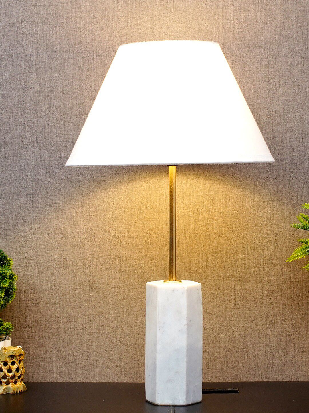 THE LIGHT STORE White Self-Design Bedside Standard Lamp Price in India