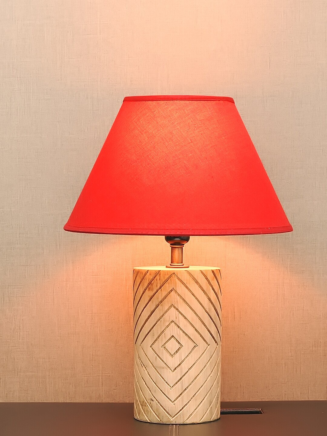 THE LIGHT STORE Brown Solid Frustum Table Lamp Price in India
