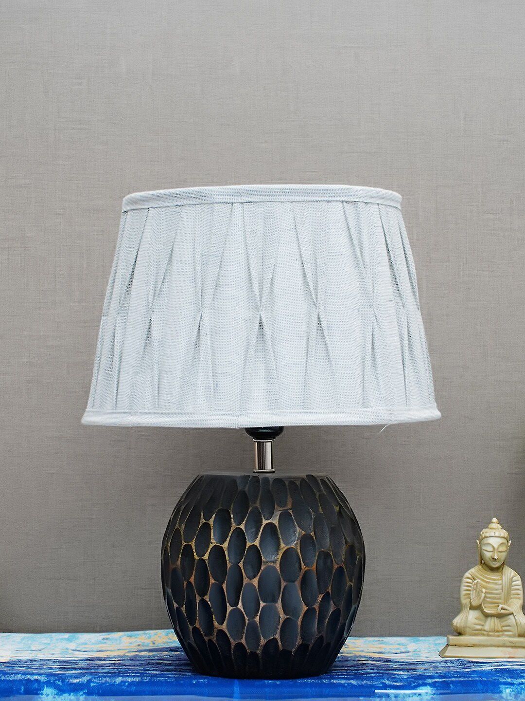 THE LIGHT STORE Black Textured Frustum Table Lamp Price in India