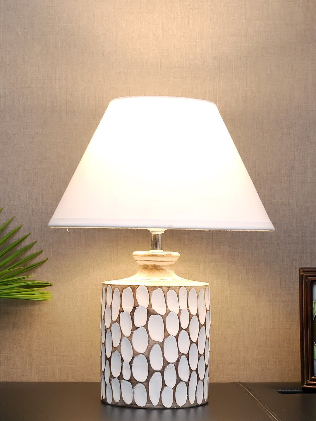 THE LIGHT STORE White Self-Design Bedside Standard Lamp With Shade Price in India