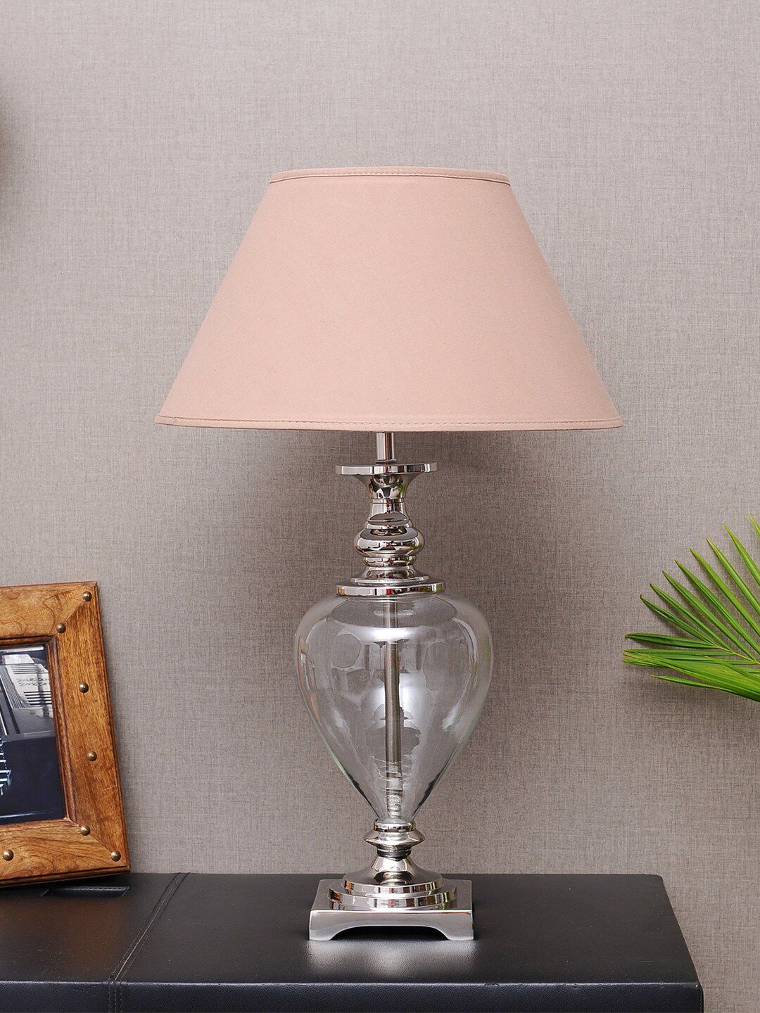 THE LIGHT STORE Steel-Toned Solid Frustum Table Lamp Price in India