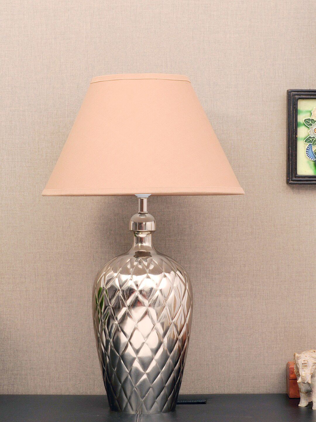 THE LIGHT STORE Steel-Toned Self-Design Bedside Standard Lamp Price in India