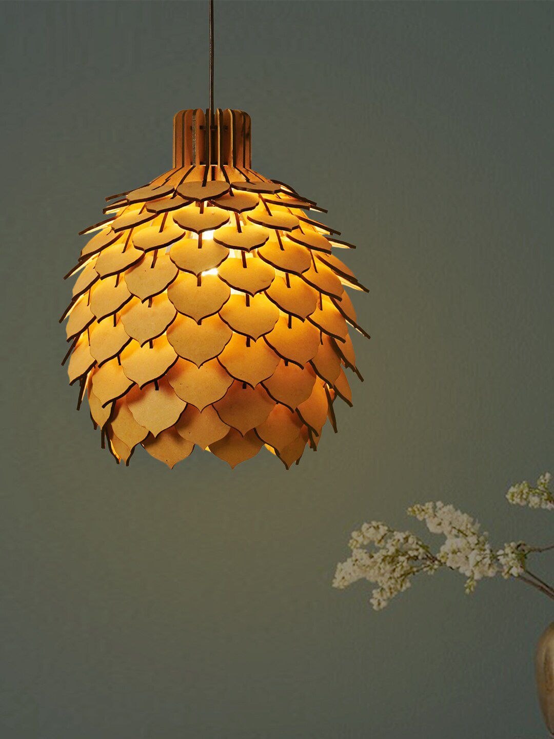 THE LIGHT STORE Brown Self Design Contemporary Hanging Light Price in India