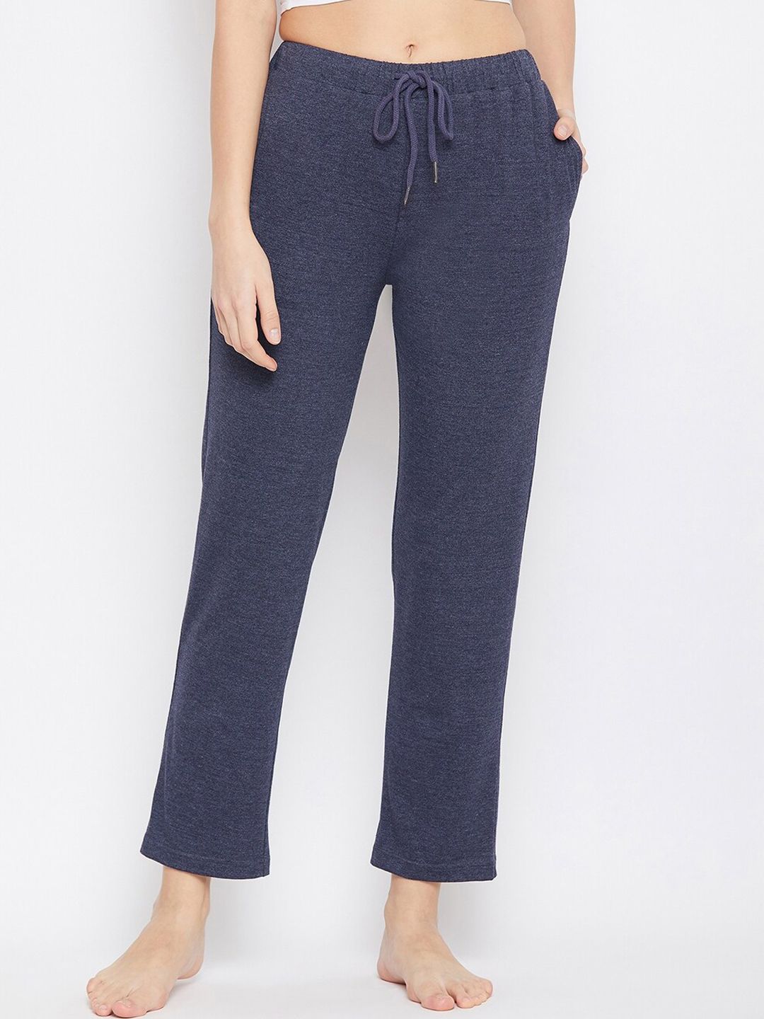 Hypernation Woman Blue Solid Lounge Pant Price in India