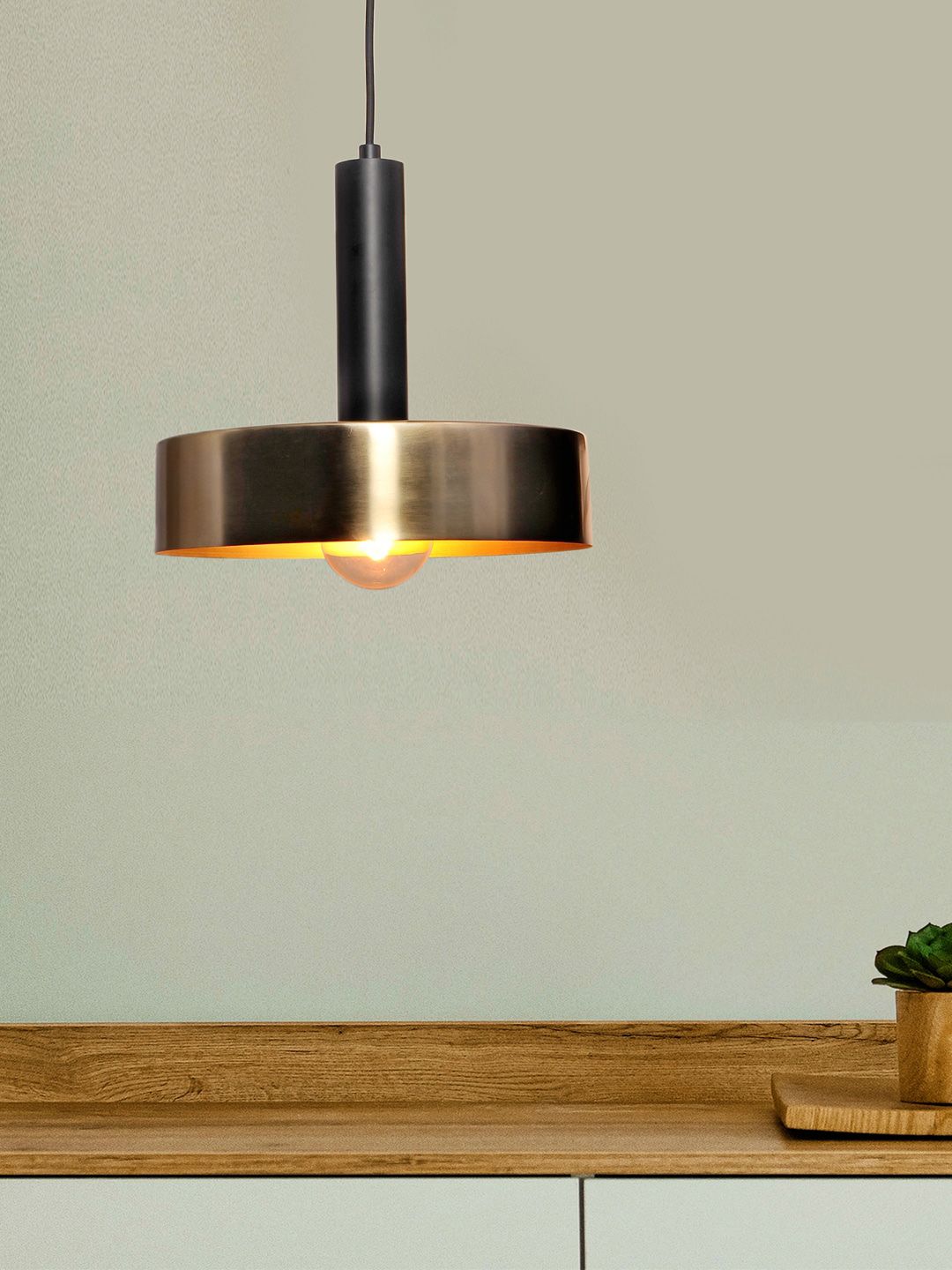 THE LIGHT STORE Unisex Black Self Design Pendent Lamp Price in India