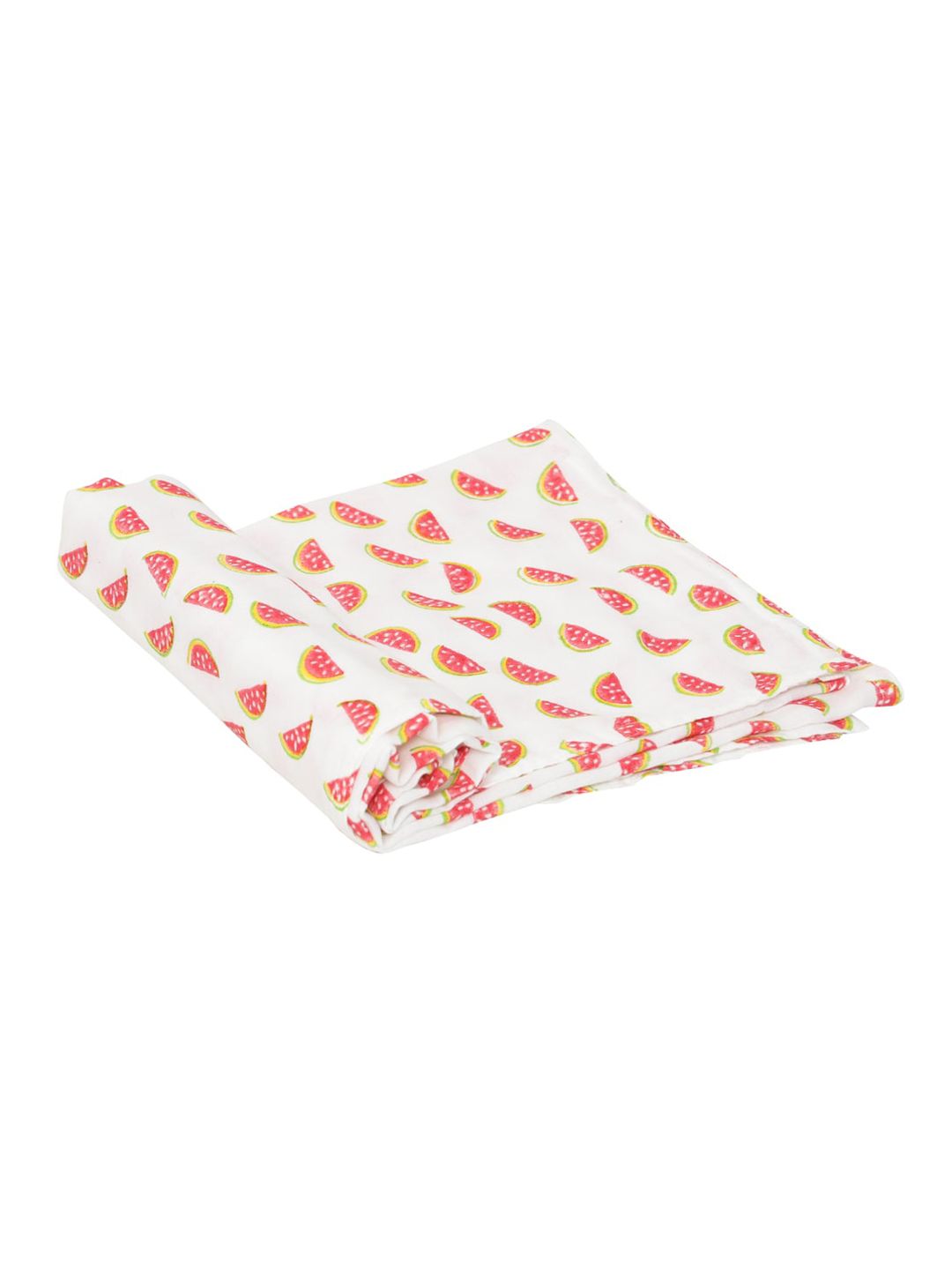 Moms Home Infant Kids White & Red Watermelon Printed Organic Cotton Muslin Swaddle