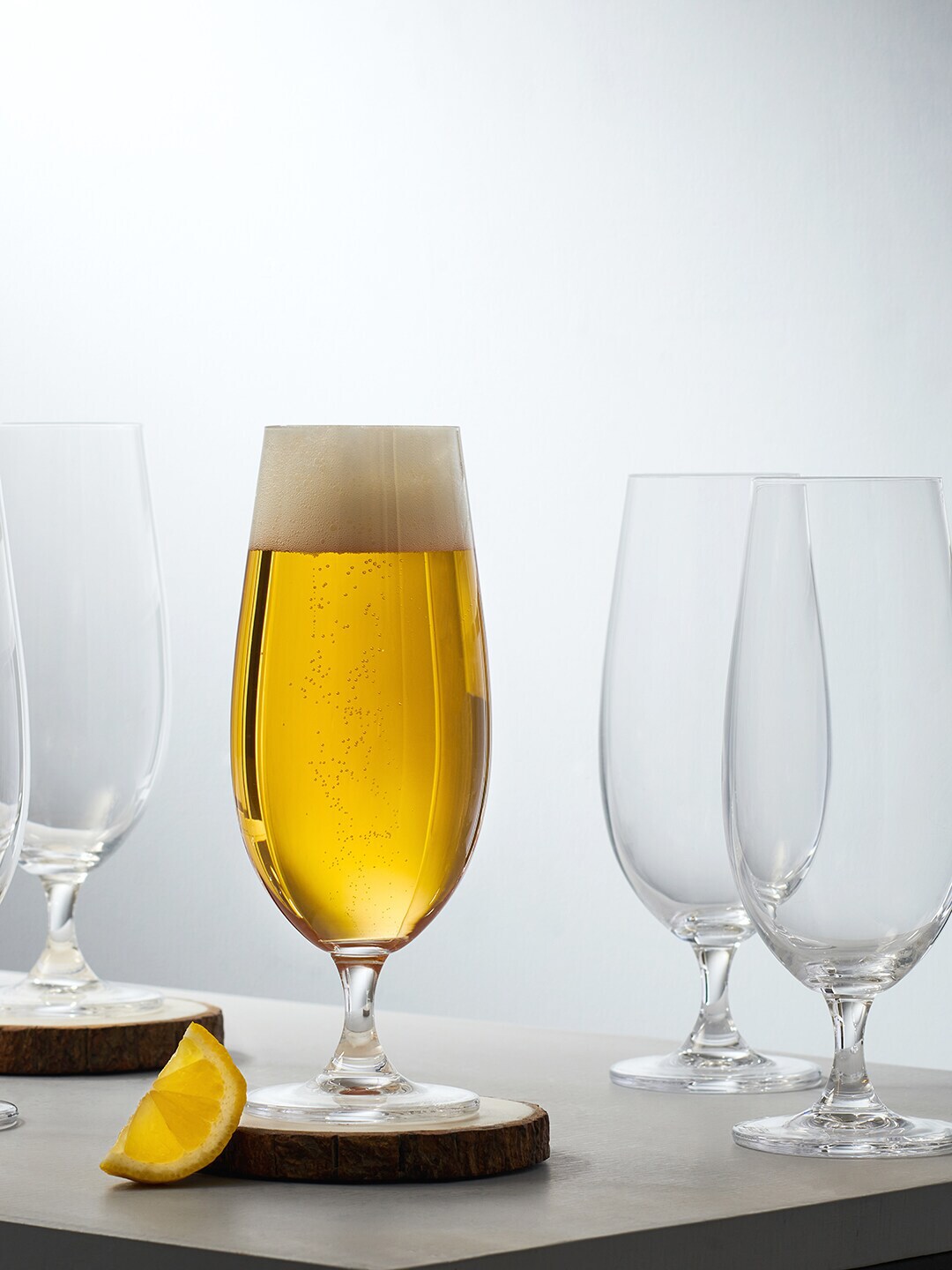 Pure Home and Living Set of 6 Transparent Beer Glasses 380 ml each Price in India