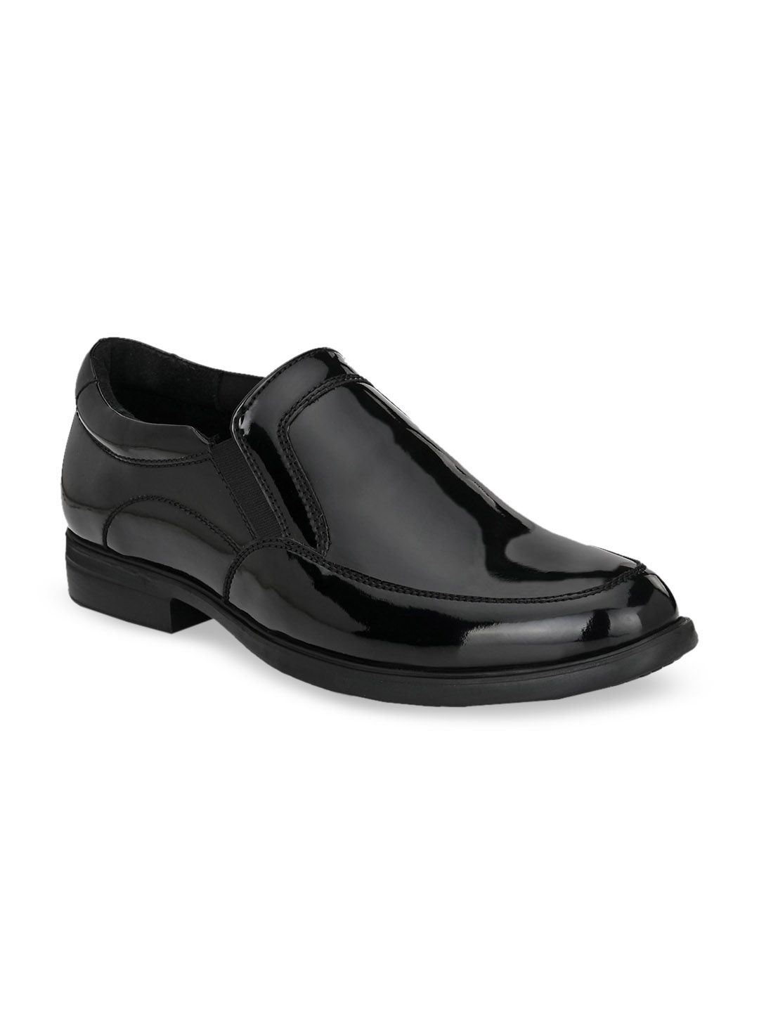Delize Men Black Solid Formal Slip-Ons