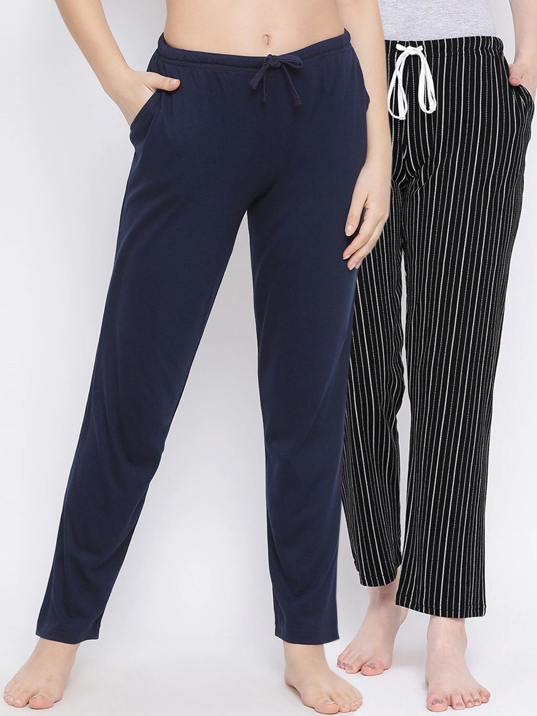 Kanvin Women Pack Of 2 Solid Lounge Pants Price in India