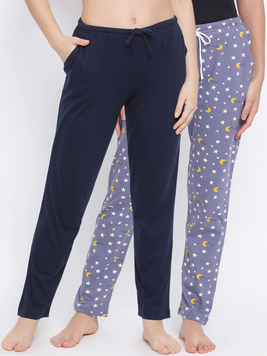 Kanvin Women Pack Of 2 Solid Lounge Pants Price in India