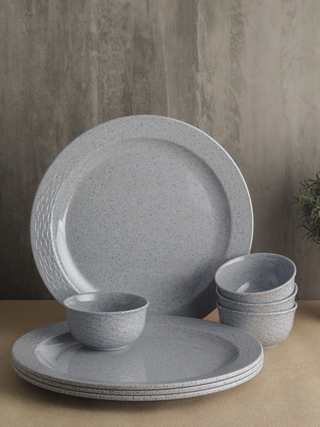 Servewell Grey 8 Pieces Melamine Dinner Set Price in India