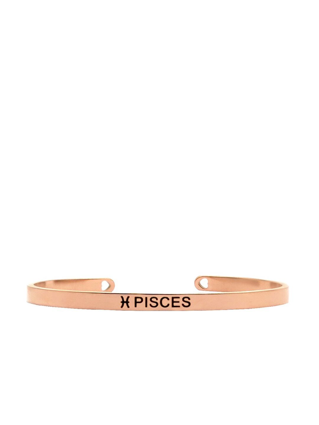 JOKER & WITCH Rose Gold-Plated Stainless Steel Pisces Zodiac Cuff Bracelet Price in India