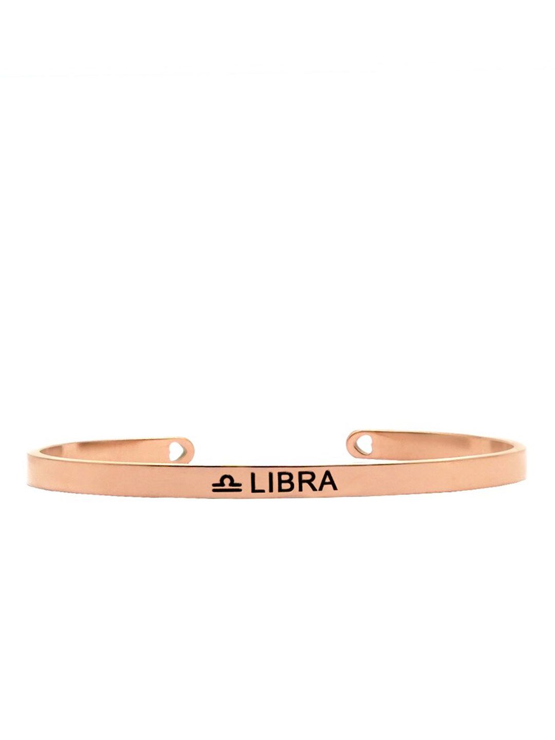 JOKER & WITCH Rose Gold-Plated Stainless Steel Libra Zodiac Cuff Bracelet Price in India