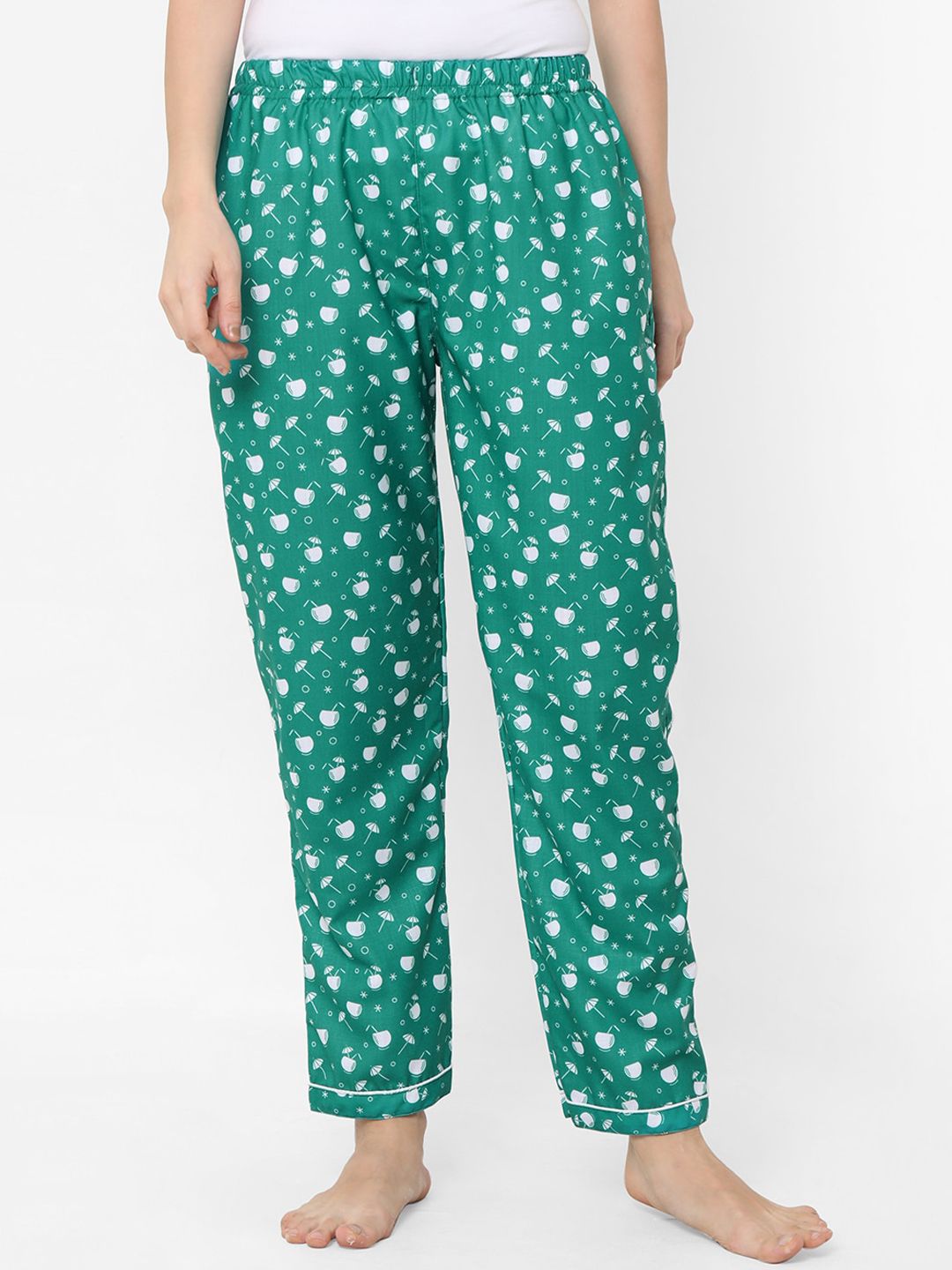FashionRack Women Green Printed Pyjamas Price in India