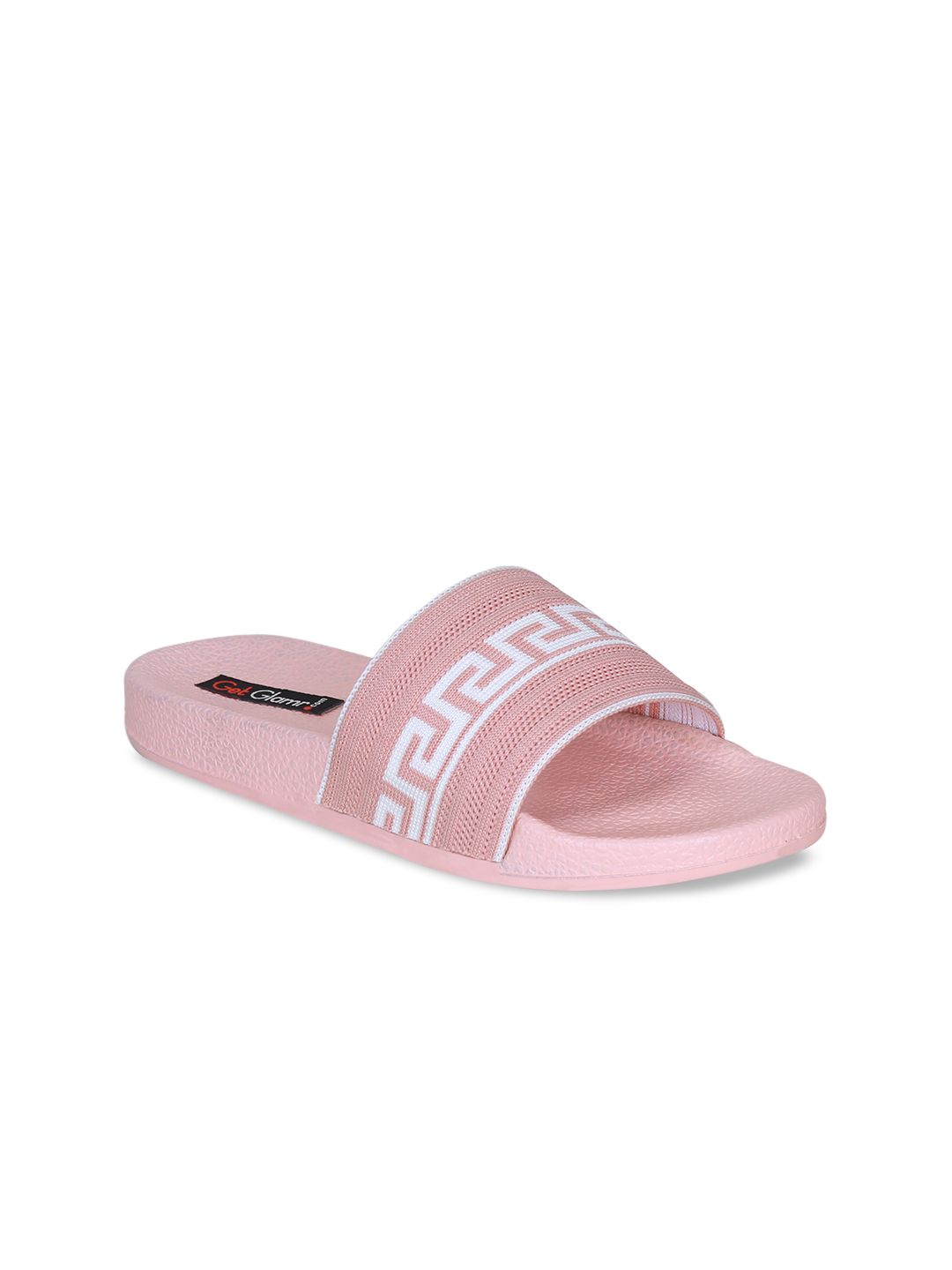 Get Glamr Women Pink Printed Sliders Price in India