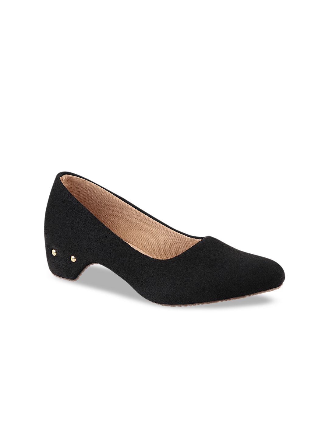 Shoetopia Women Black Textured Pumps Price in India