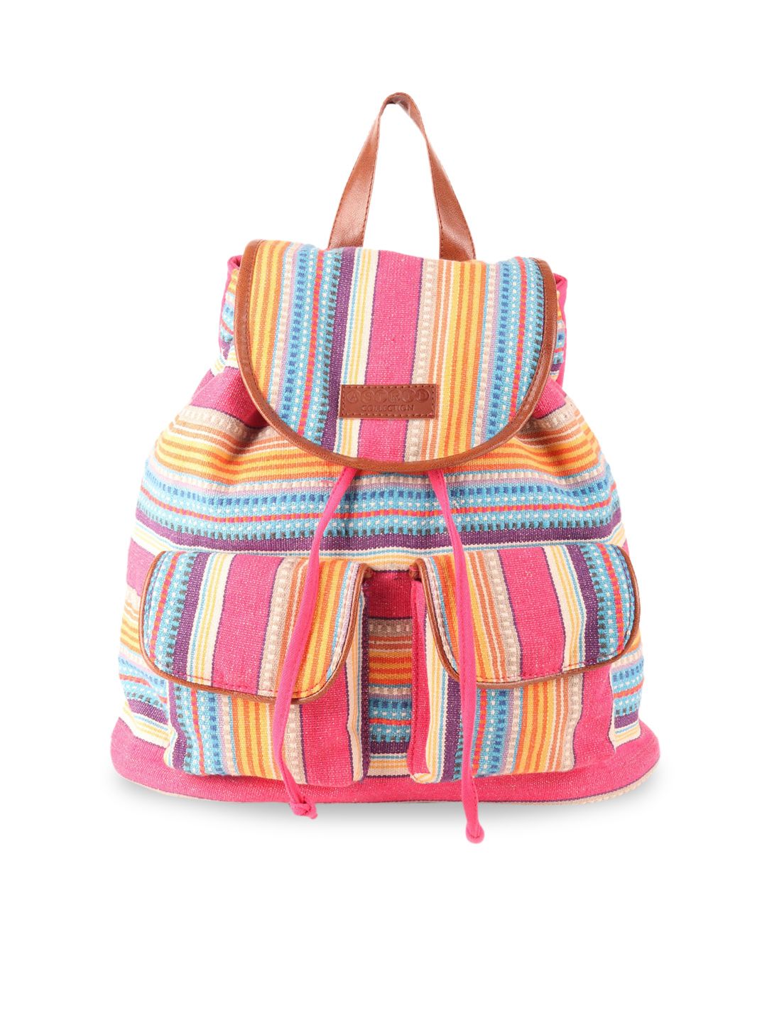 ASTRID Women Pink Striped Backpack Price in India