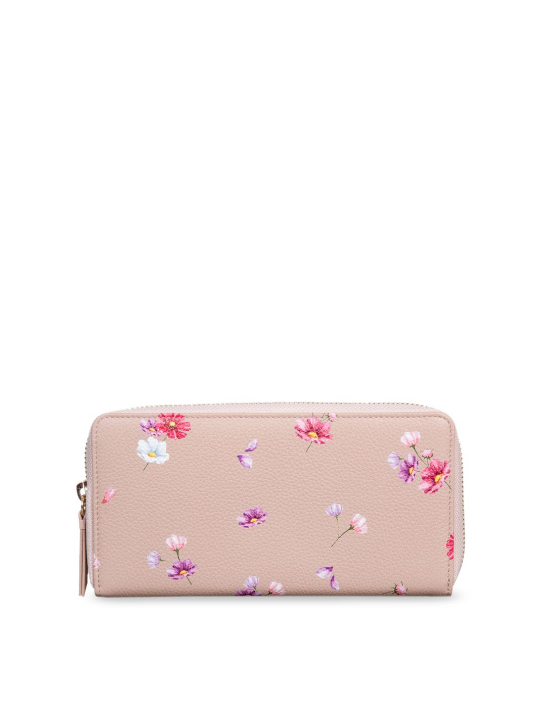 MAI SOLI Women Pink Printed Leather Zip Around Wallet Price in India