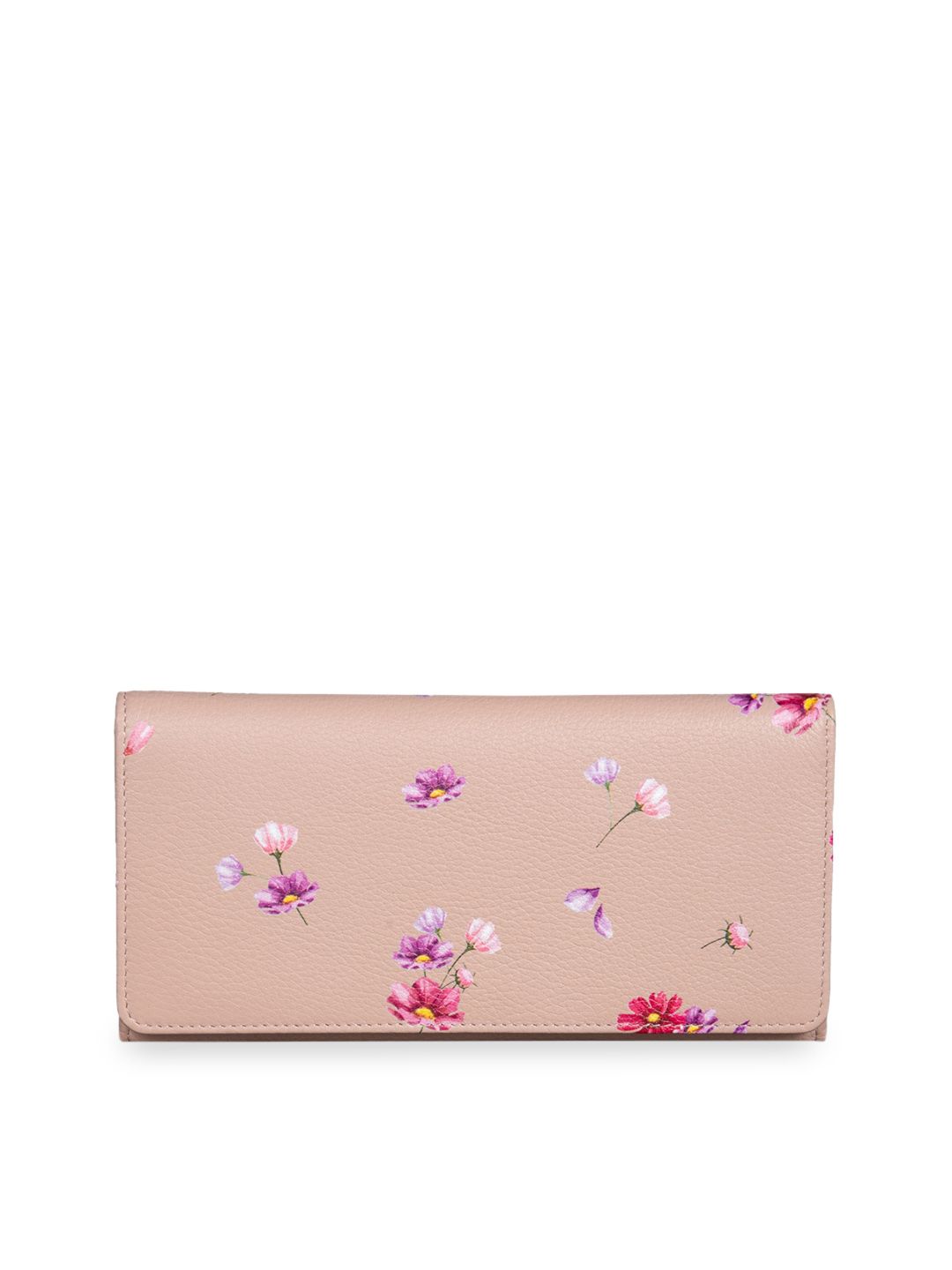 MAI SOLI Women Pink Floral Printed Leather Envelope Wallet Price in India