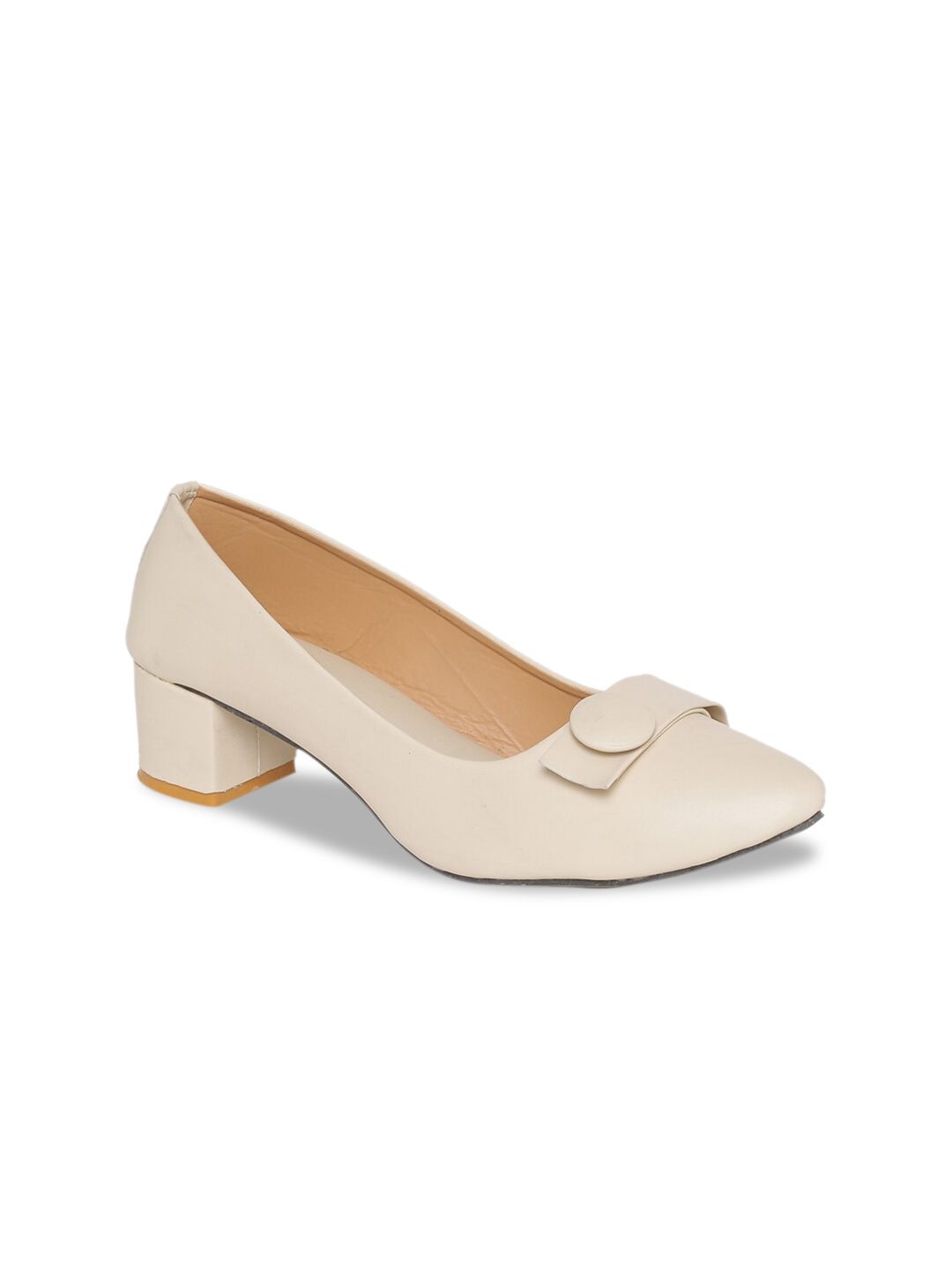 Padvesh Women Off-White Solid Pumps Price in India
