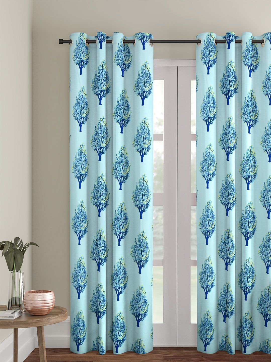 Cortina Blue Single Curtain Curtain Price in India