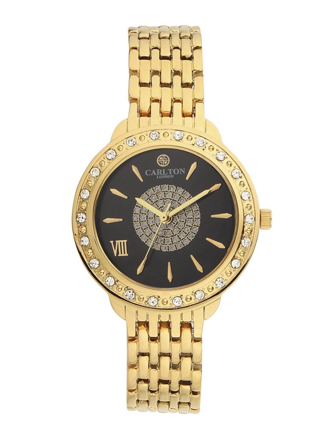 Carlton London Women Gold-Toned Analogue Watch CL046GBKG Price in India