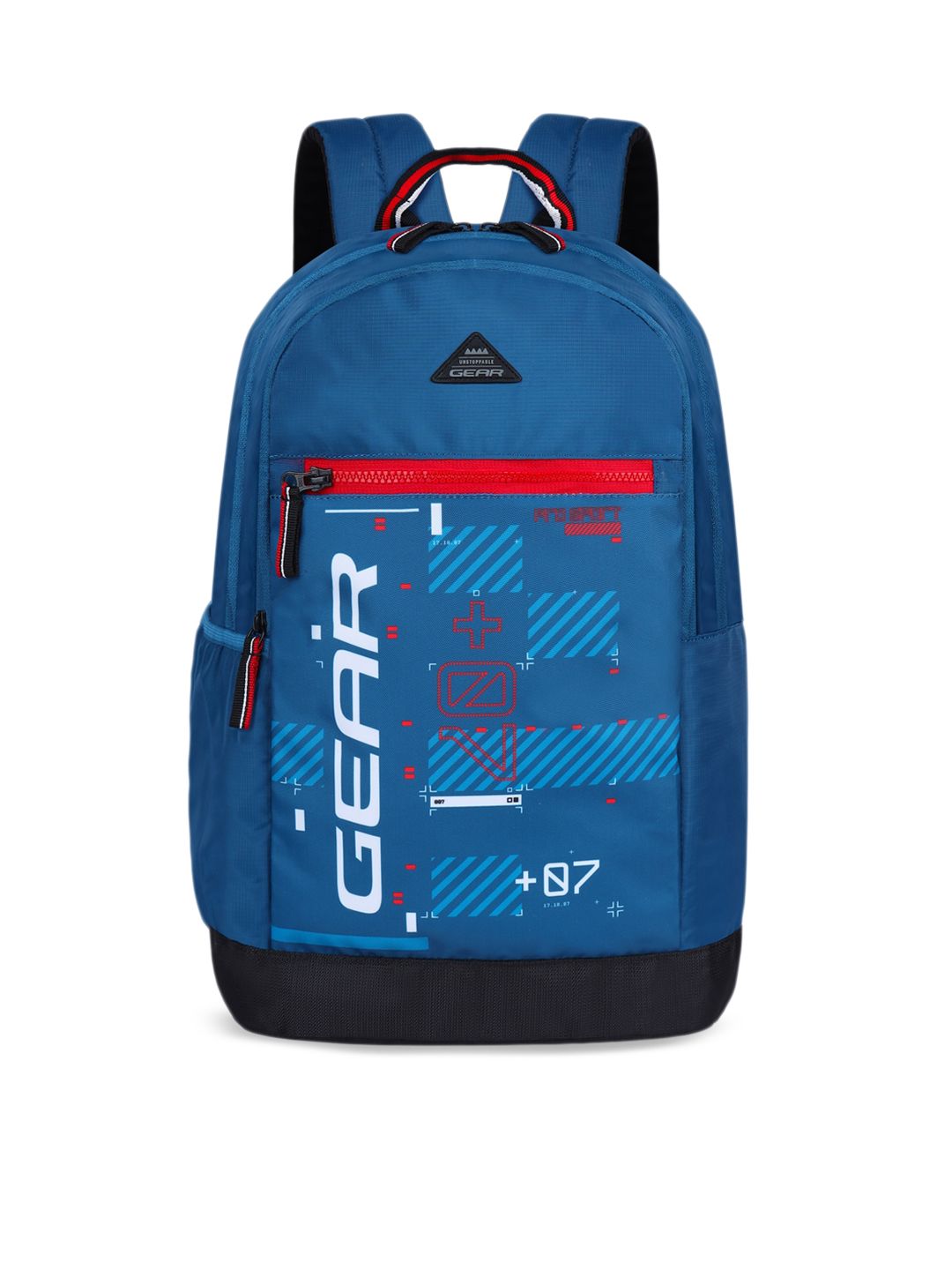 Gear Unisex Blue & White Brand Logo Backpack Price in India