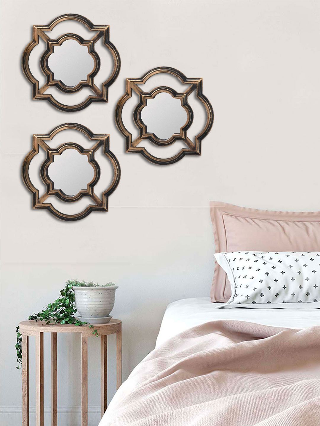 Art Street Set Of 3 Brown Wall Mirrors Price in India