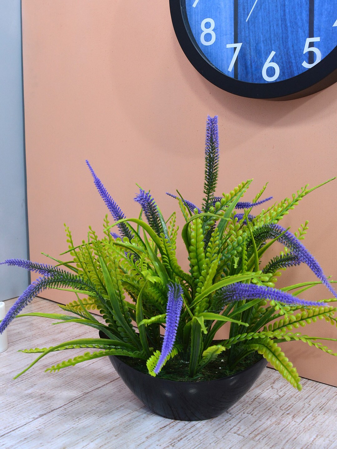 fancy mart Blue & Green Artificial Fox Tail Plant With Boat Pot Price in India
