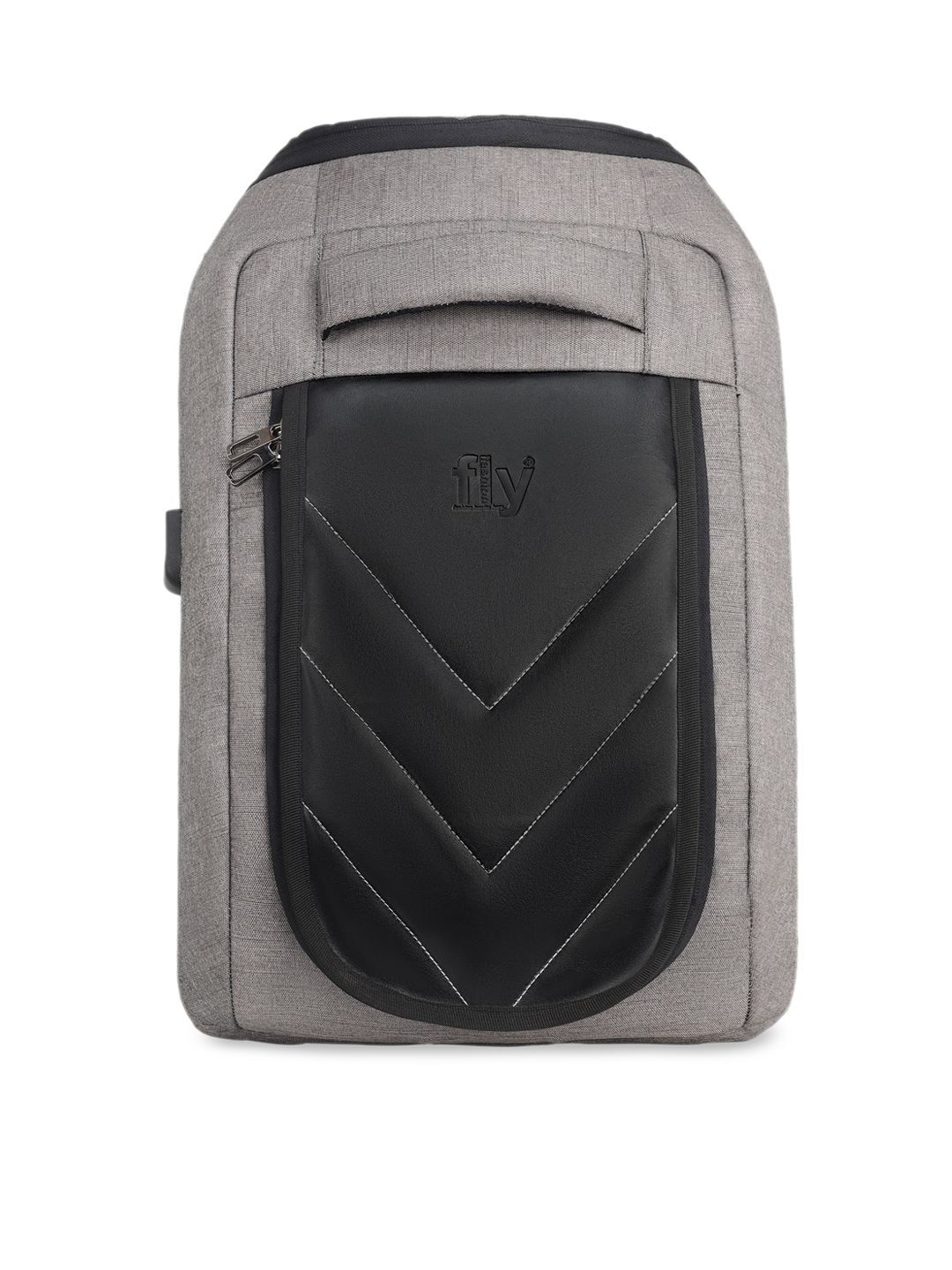 Fly Fashion Unisex Grey & Black Colourblocked Backpack Price in India