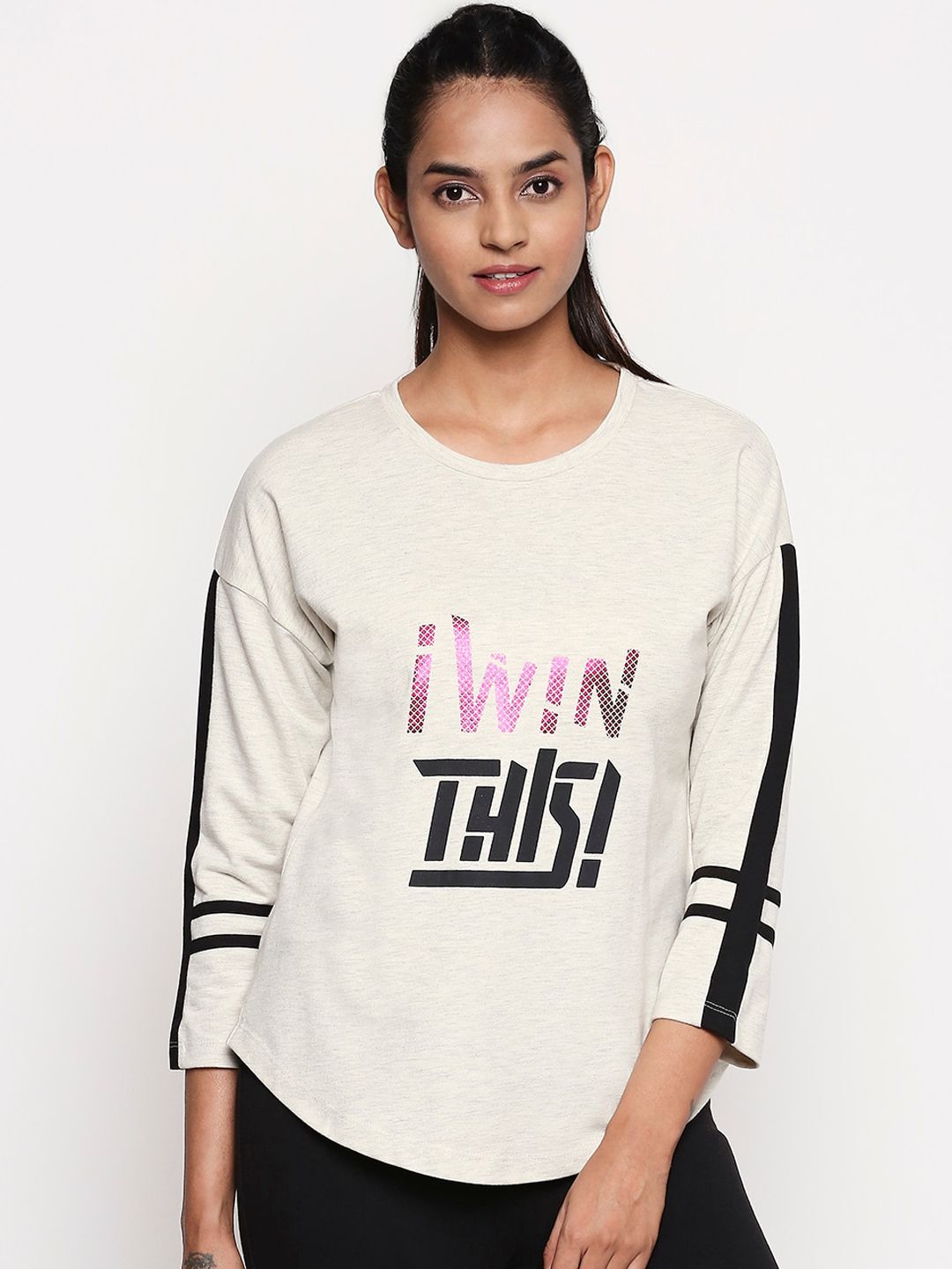 Ajile by Pantaloons Women Grey & Black Printed Sweatshirt Price in India