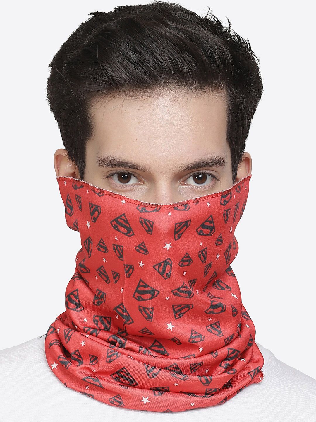 Free Authority Unisex Red Superman Printed Neck Gaiter Price in India