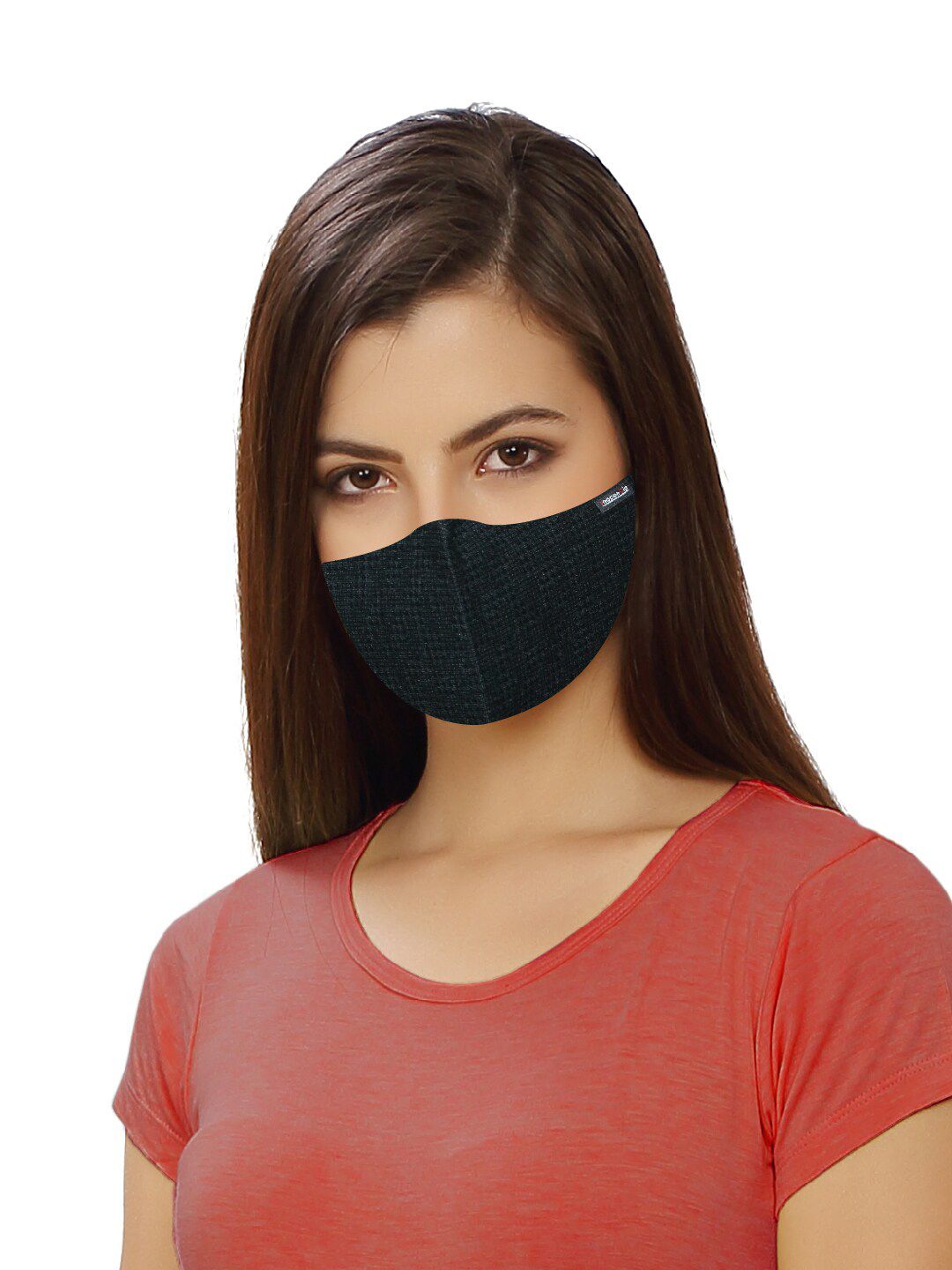 inocenCia Unisex Charcoal Grey Solid 2-Ply Reusable Cloth Mask Price in India