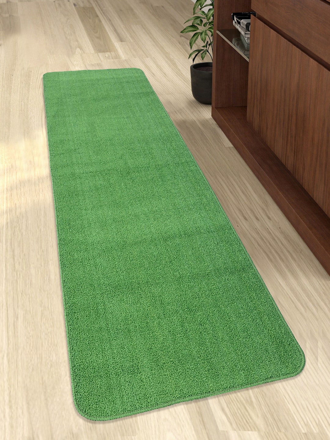 Saral Home Green Solid Anti-Skid Floor Runner Price in India