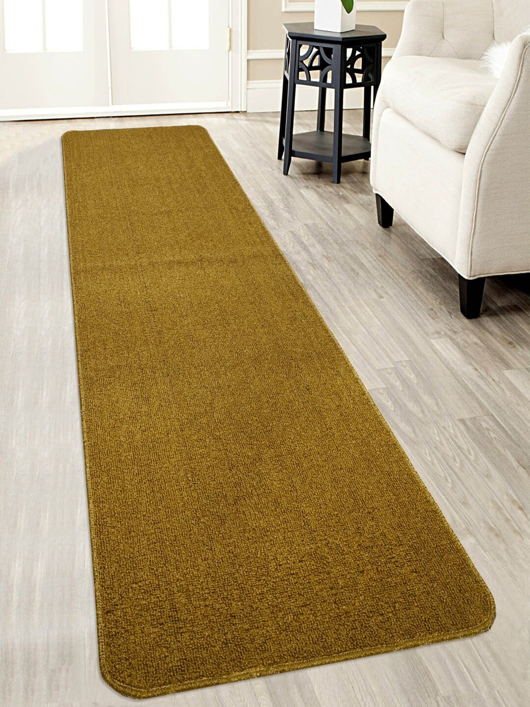 Saral Home Gold-Coloured Solid Anti-Skid Floor Runner Price in India