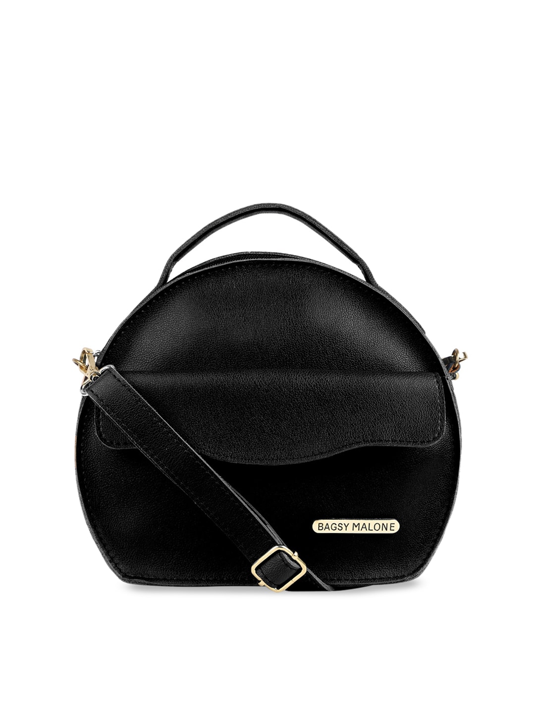 Bagsy Malone Black Solid Sling Bag Price in India
