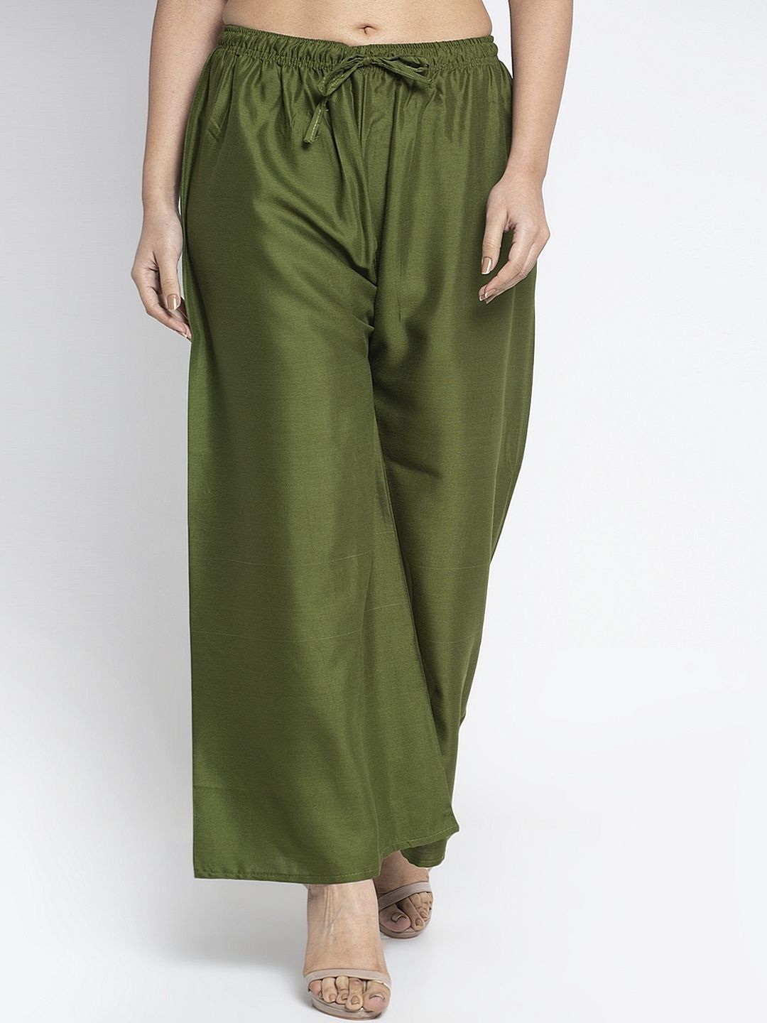 GRACIT Women Green Solid Flared Palazzo