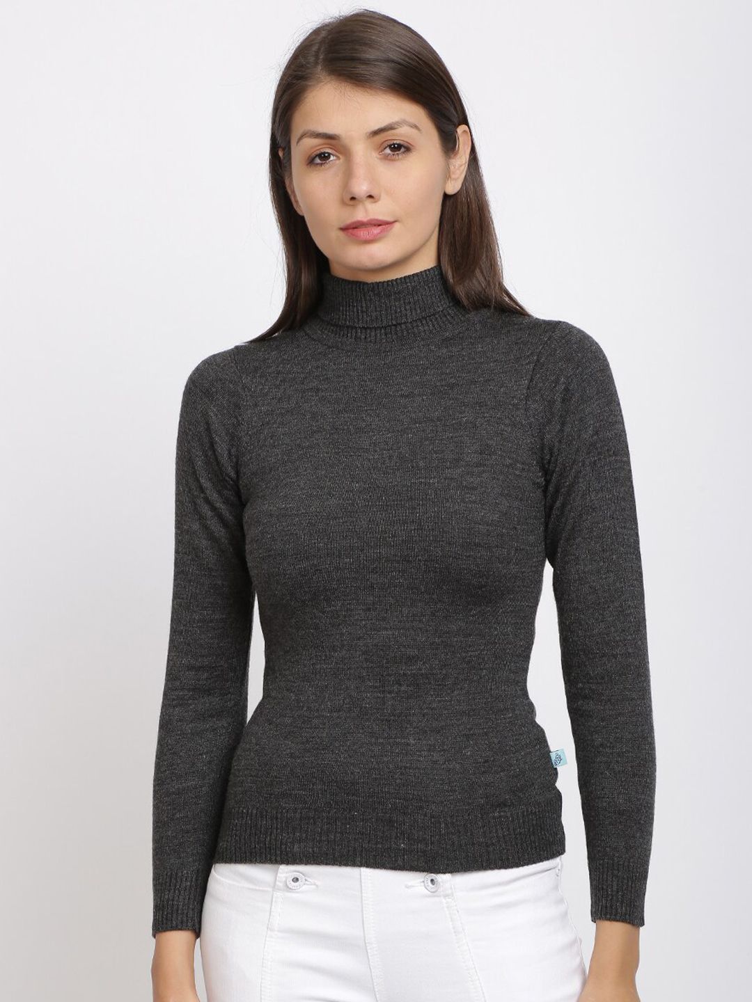 BEVERLY BLUES Women Grey Solid Pullover Sweater Price in India