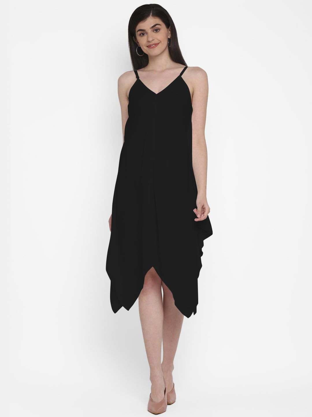 Aditi Wasan Women Black Solid A-Line Dress Price in India