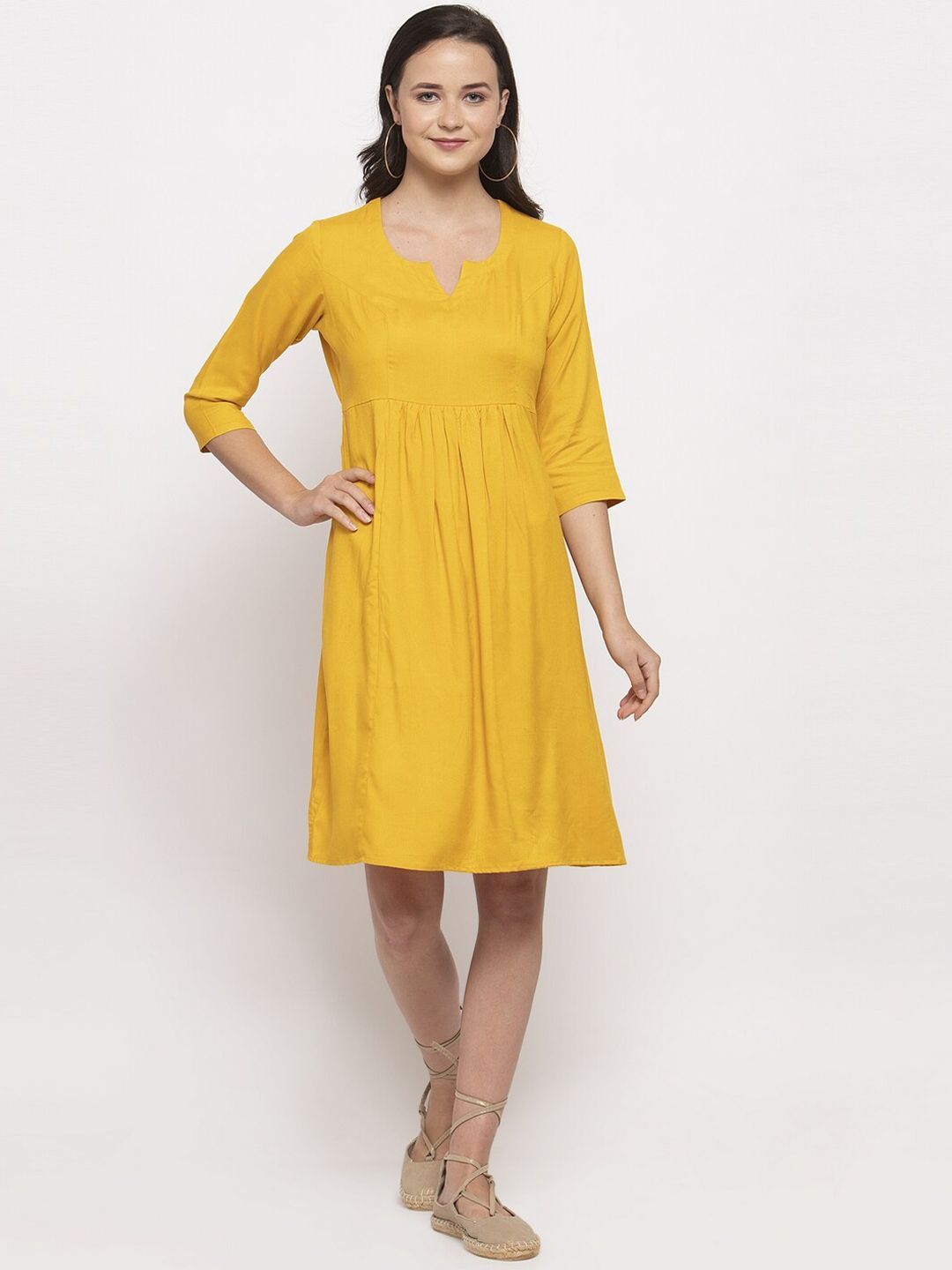 DUGRI BE THE ONE Women Yellow Dress Price in India