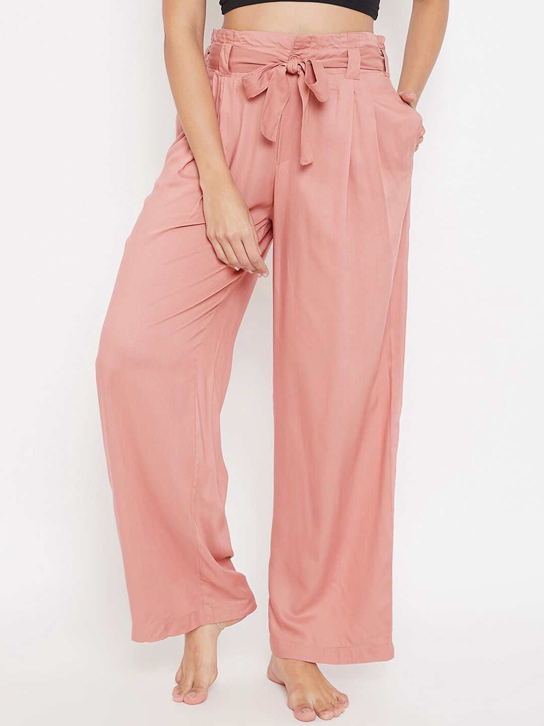 Clovia Women Pink Solid Lounge Pants Price in India