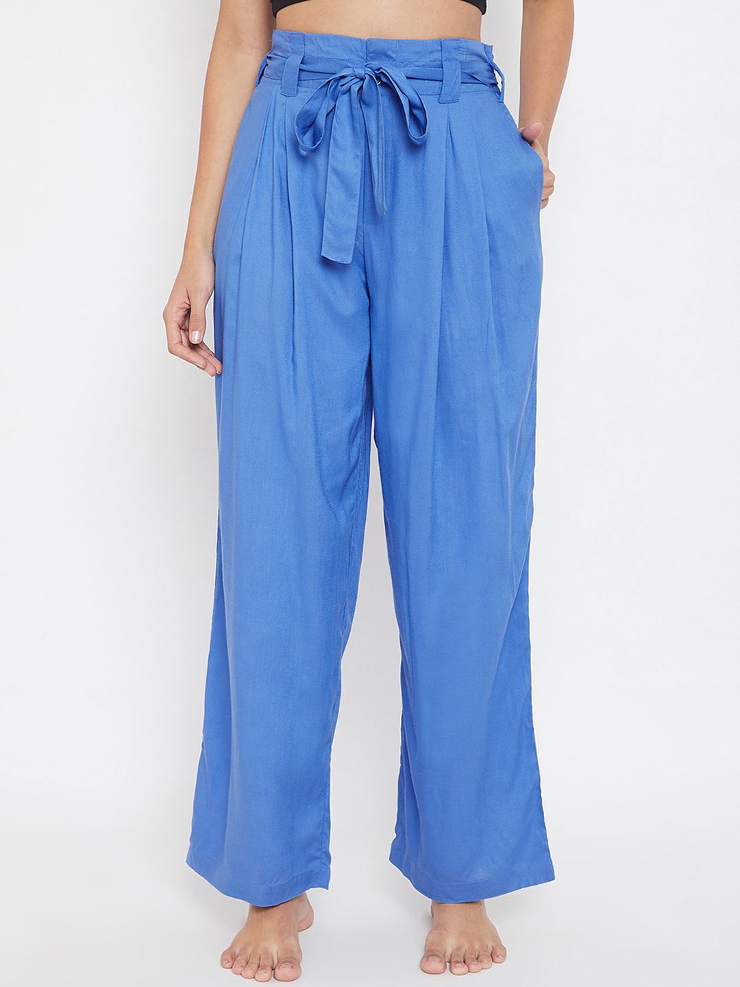 Clovia Women Blue Solid Lounge Pants Price in India