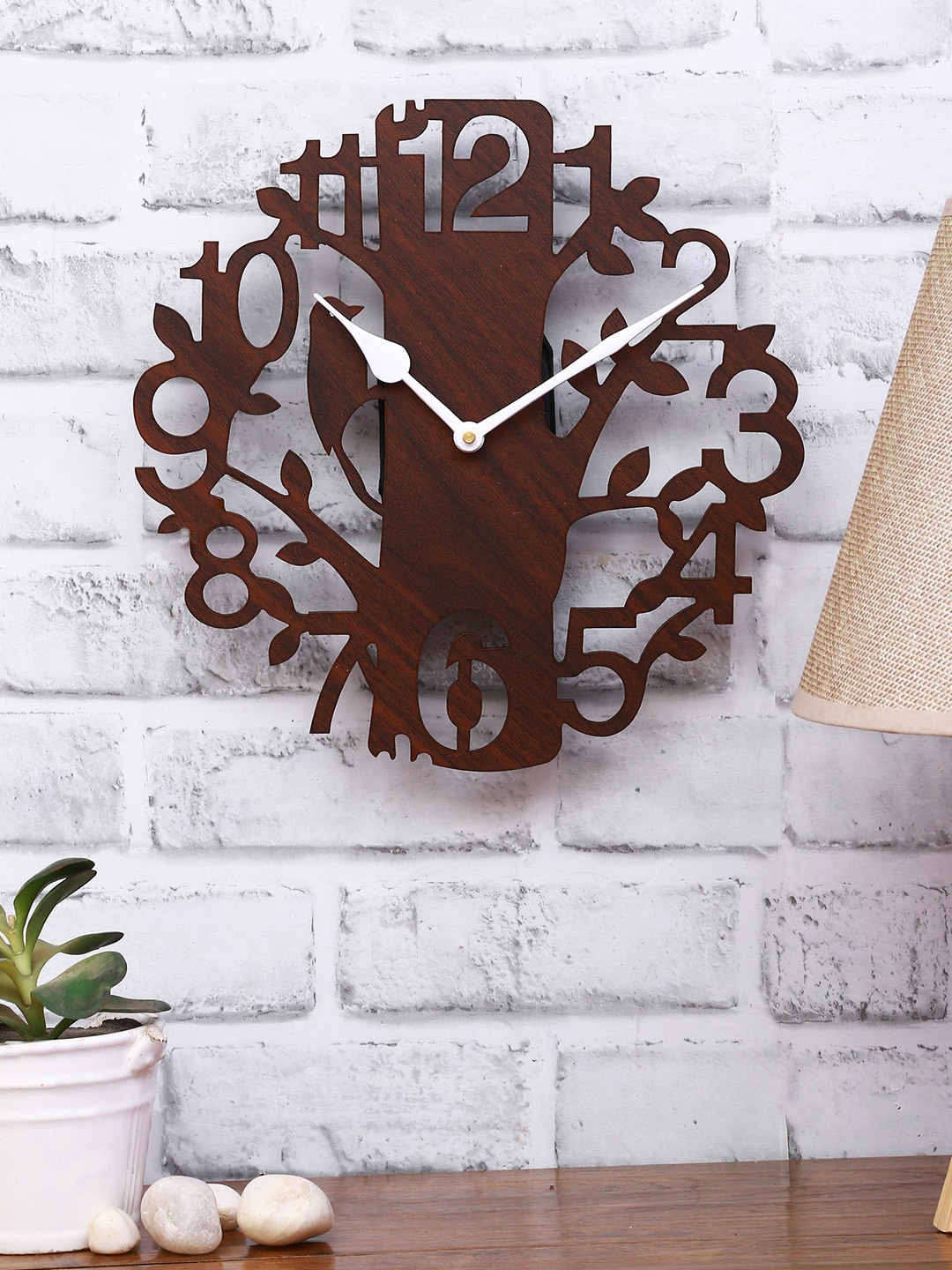 ROMEE Brown Round Solid 25 cm Analogue  Wall Clock Price in India