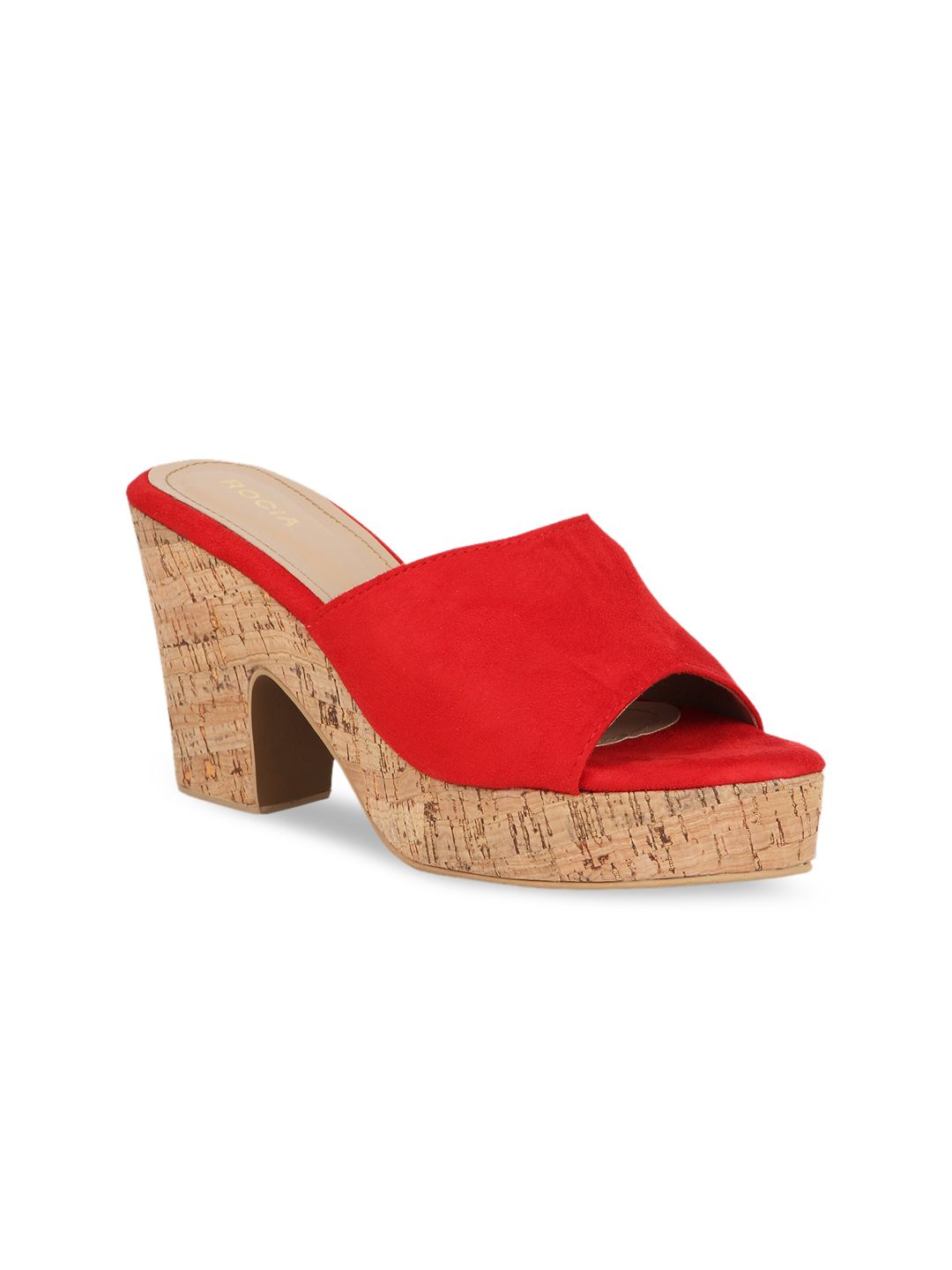 Rocia Women Red Solid Sandals Price in India