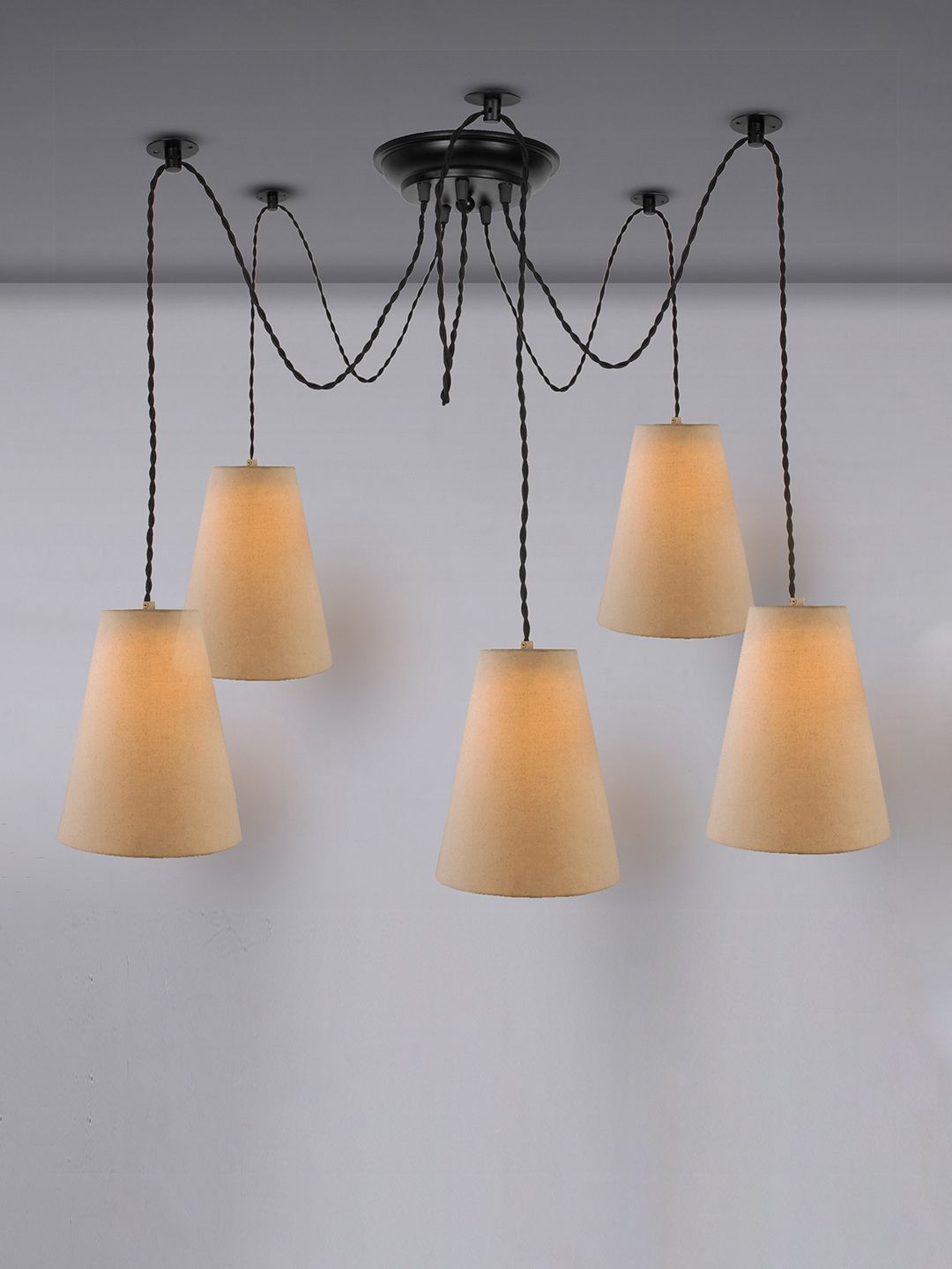 Homesake Black & Beige Solid Contemporary Cluster Light Price in India